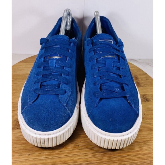 Puma Suede Platform  Blue White Trainers Women’s Size 8 - Picture 3 of 6